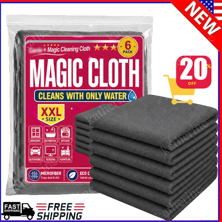 6 Pack Genie Magic Cleaning Cloth Microfiber Cleaning Cloth Reusable ~20% OFF