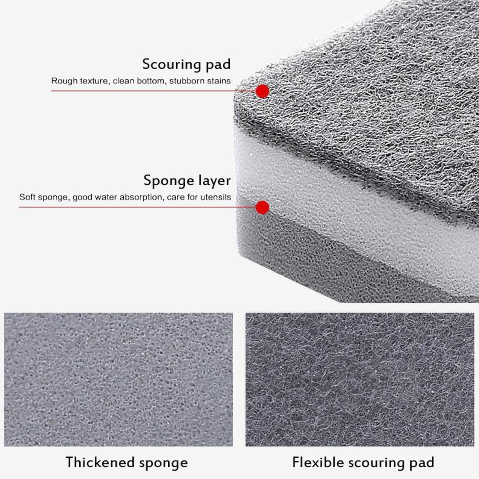 NEW 1Pc Dish Sponge For Heavy Duty Scrub Sponges ual-Sided Sponge Kitchen Q1Z4