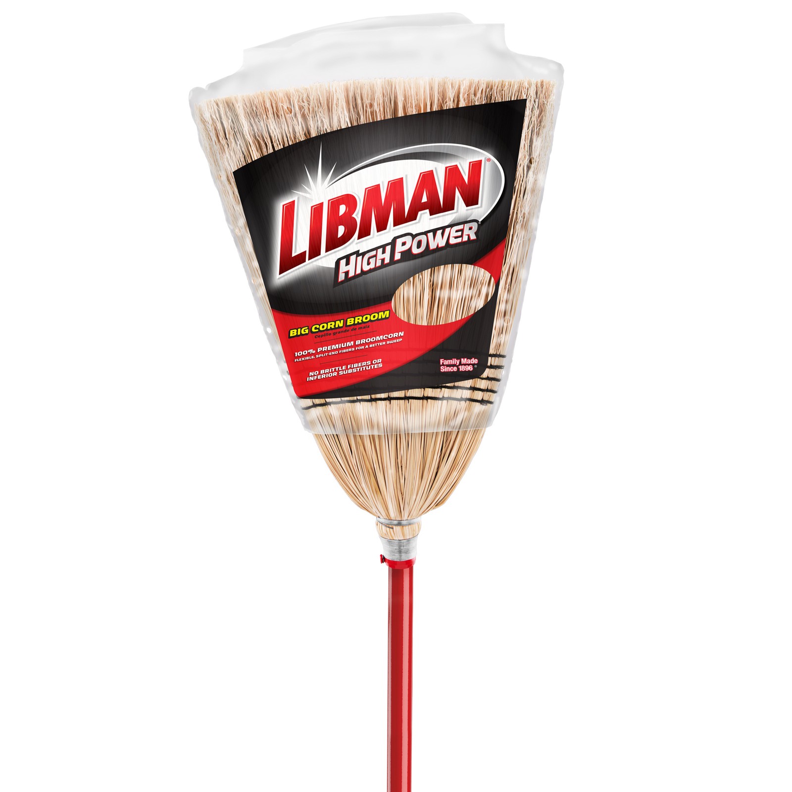 Libman 14in. Janitor Corn Broom, 57in.L Handle, Model# 502