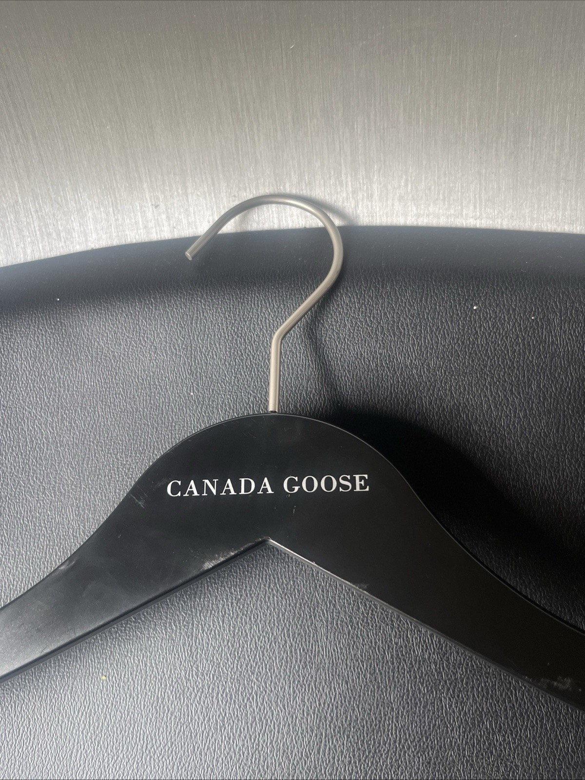 Canadian Goose Authentic Coat Plastic 18” Branded Black Hanger