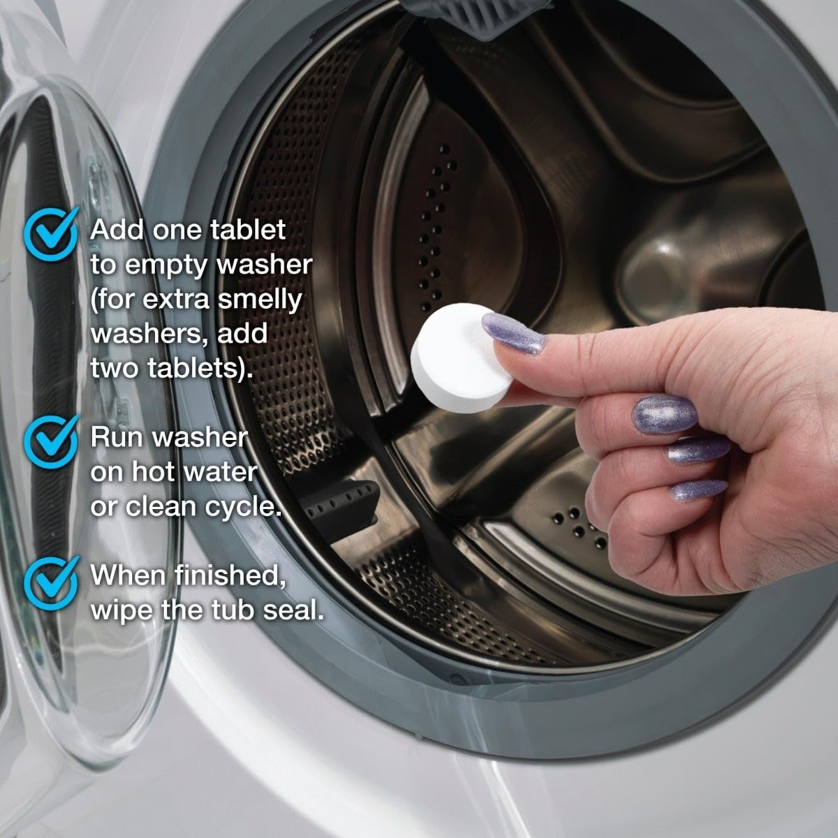 Washing Machine Cleaner Tablets Deep Cleaning Tabs Front Load Top Load