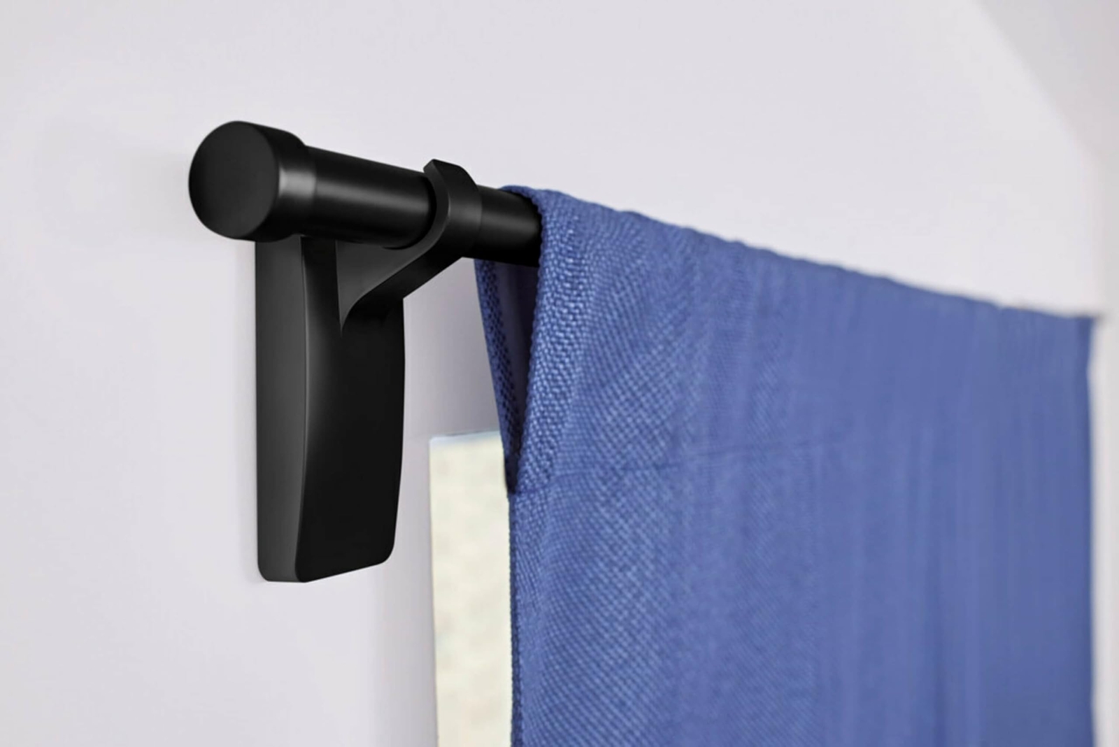 2 Pack Command Hooks Matte Black Storage Hooks for Curtain Rods Damage Free
