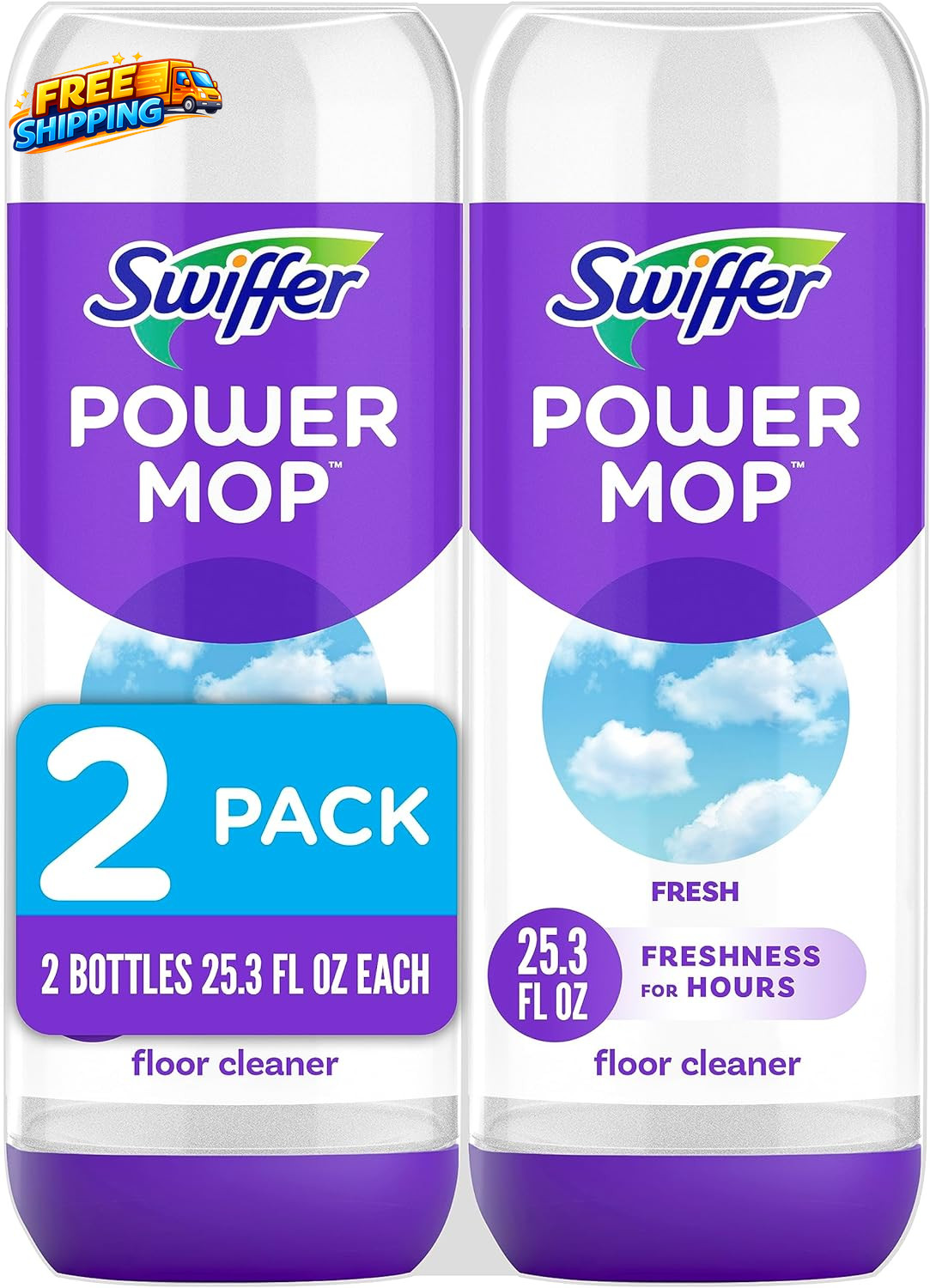 Powermop Liquid Floor Cleaner Refills Solution for Power Mop Fresh Scent 2 Count