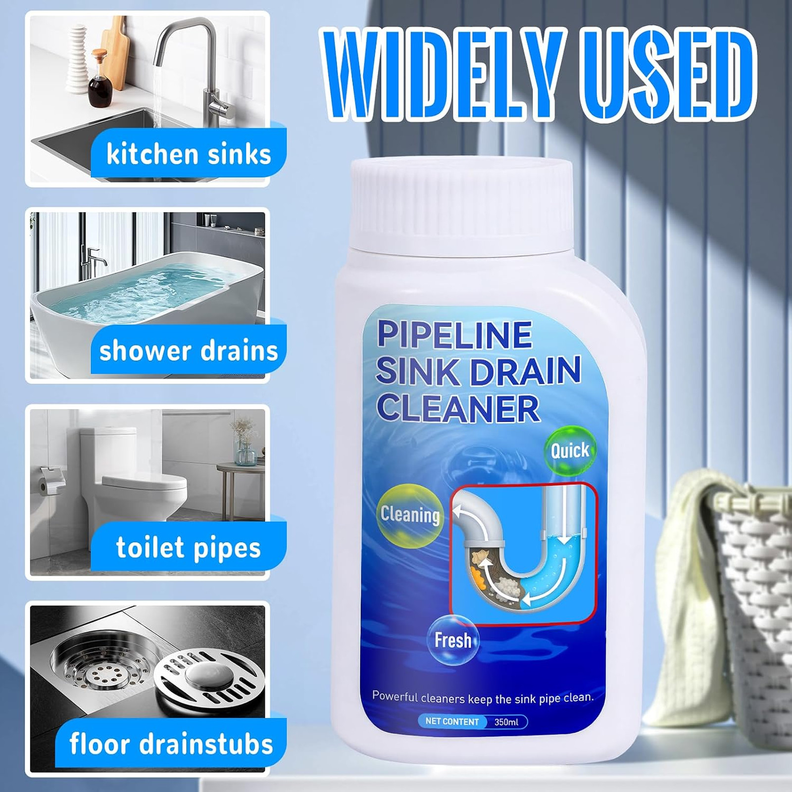Pipeline Dredging Agent, Sink Drain Cleaner, 350ML, Single Bottle