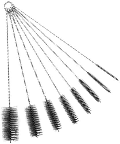 Pipe Cleaning Brush Set 8 Piece Stainless Steel 16 Inch Long Bottle Tube Auto