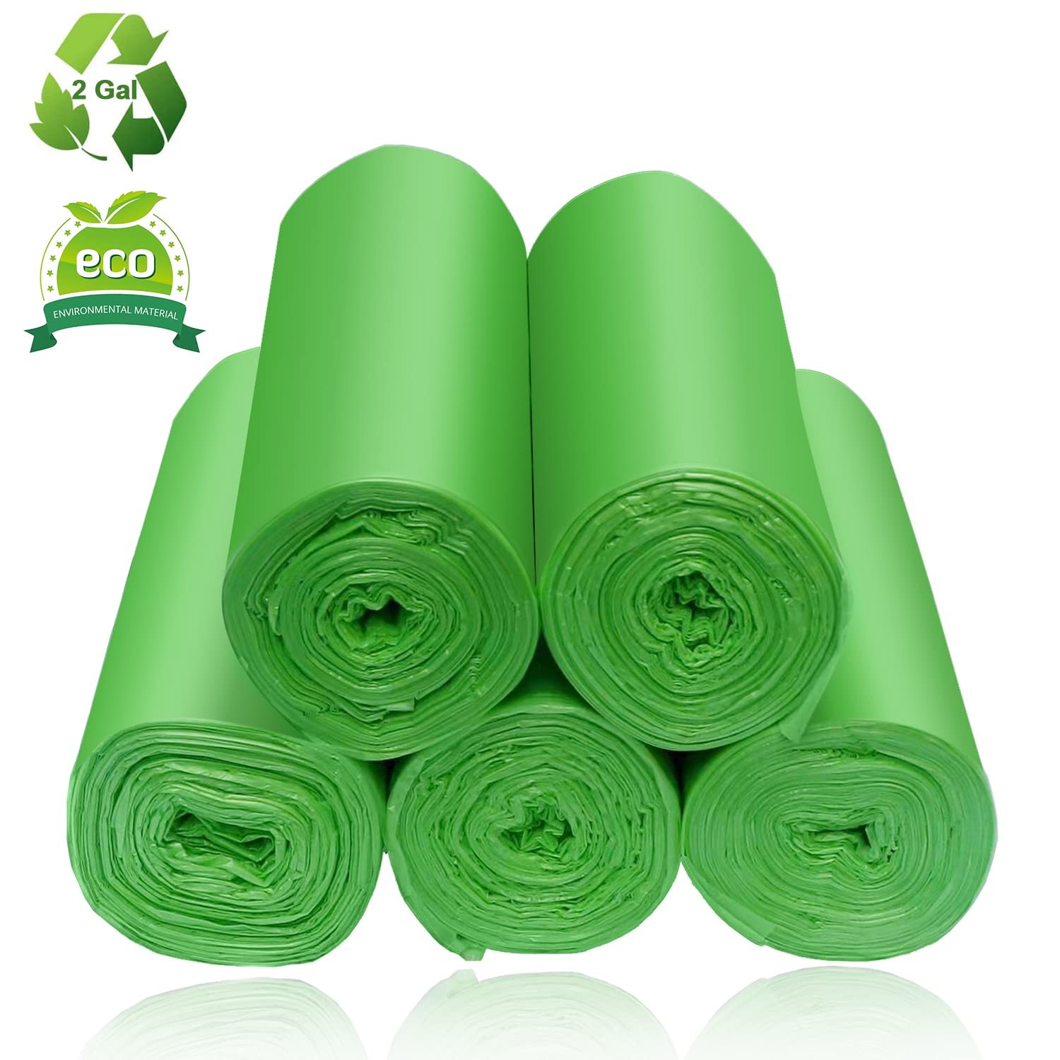 2 Gallon Compostable Trash Bags Small Biodegradable Garbage Bags 7.5 Liters Wast