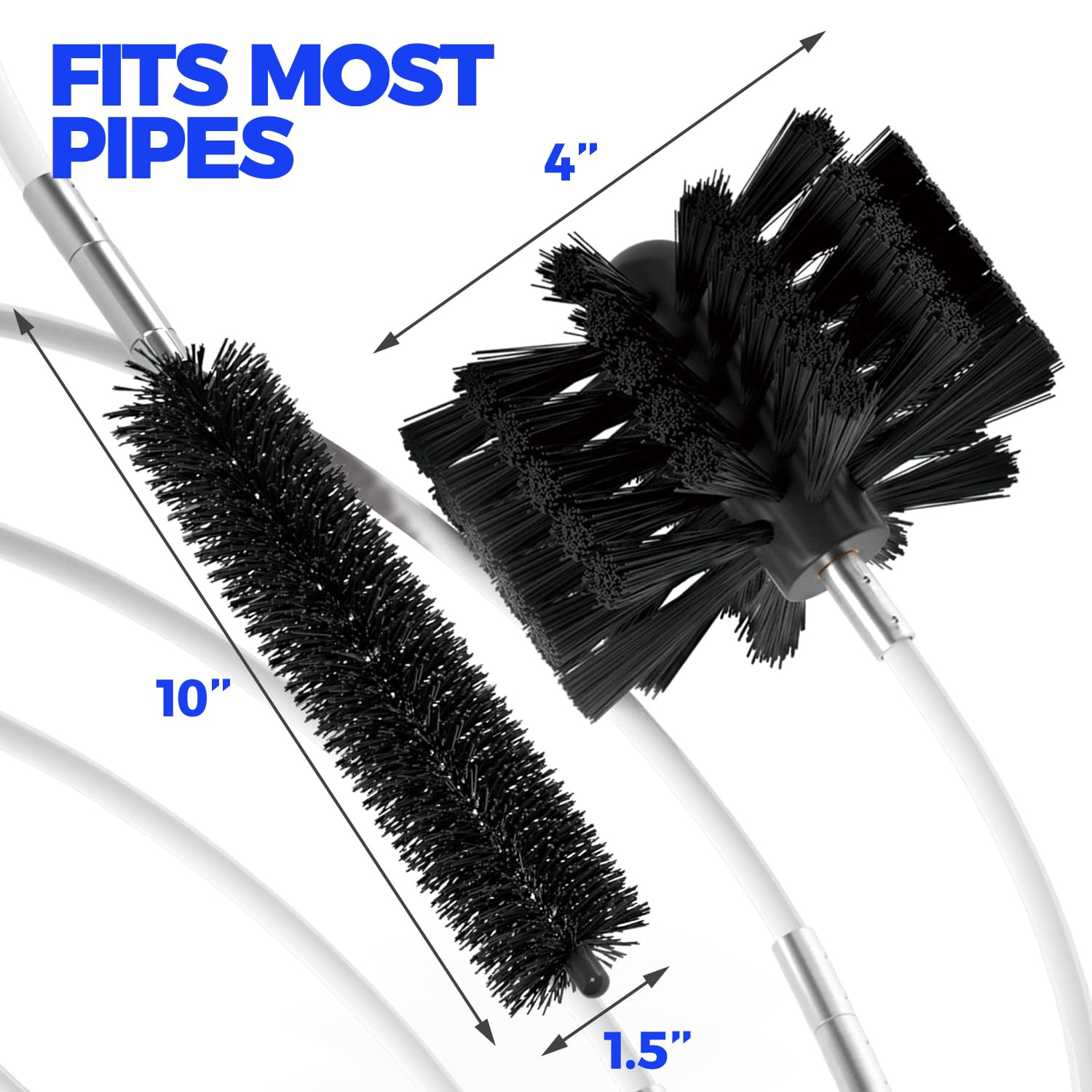 Dryer Vent Cleaner Kit Lint Brush Drill Attachment Duct Cleaning Tool Snake 32FT