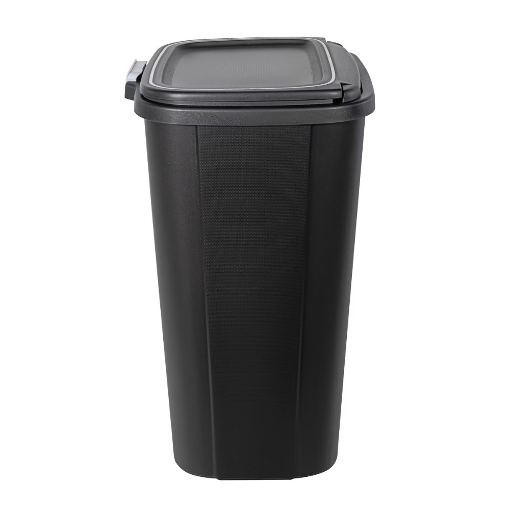 13gal Odor Block Trash Can Black:Kitchen Touch-Top Garbage Can,Tight-Fitting Lid