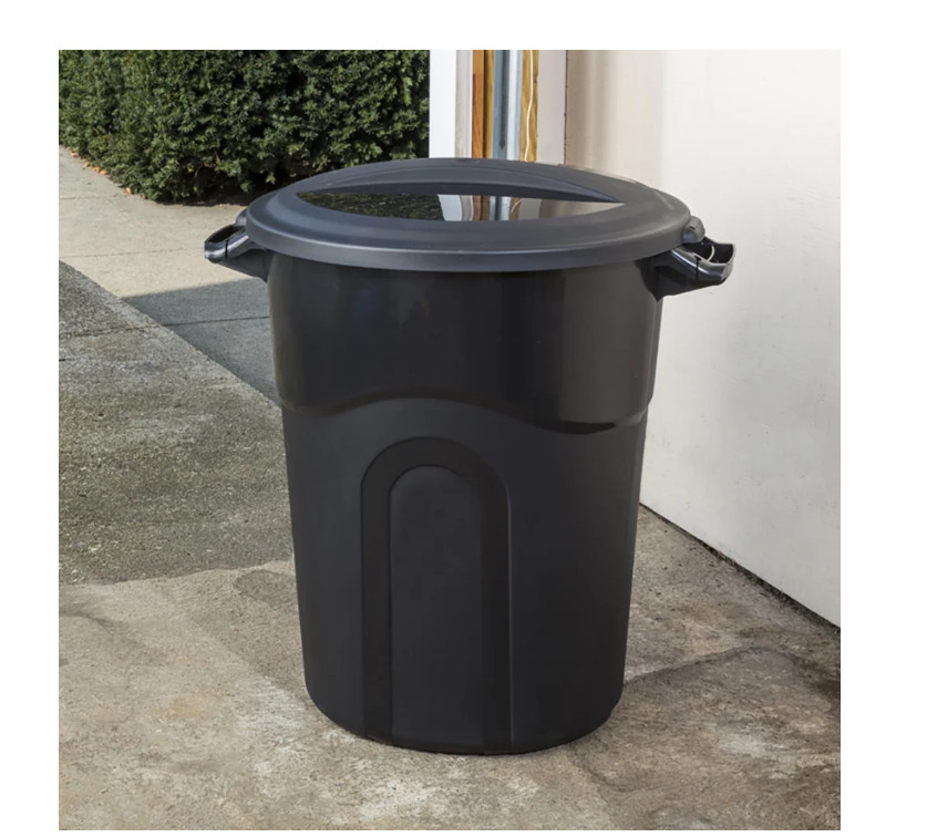 Hyper Tough 20 Gallon Garbage Can, Heavy Duty with Lid Black