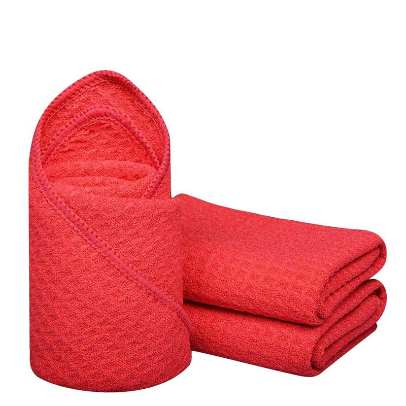 3 Pcs Waffle Weave Glass & Window Microfiber Towel, Red (24″ x 16″)