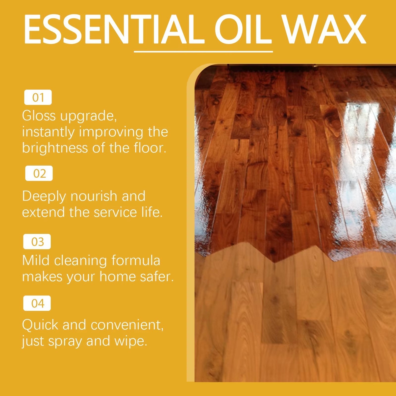 Beeswax Spray Essential Oil Wax,Multi-Purpose Furniture Polish,Wood Care Spray