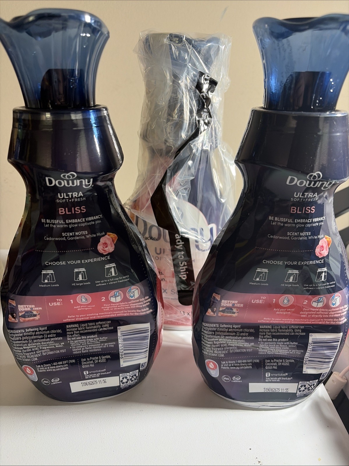 3 Downy ULTRA BLISS Sparking Amber & Rose Fabric Conditioner Softener 32 oz Each