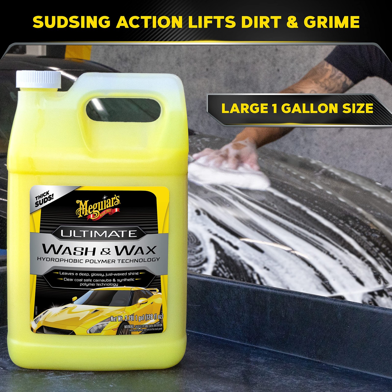 meguiar’s Ultimate Wash and Wax Car Wash Soap and Wax Cleans & Shines 1 Gallon