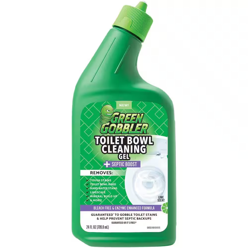 Green Gobbler 24 oz Toilet Bowl Cleaning Gel Bleach Free Plus Septic Boost