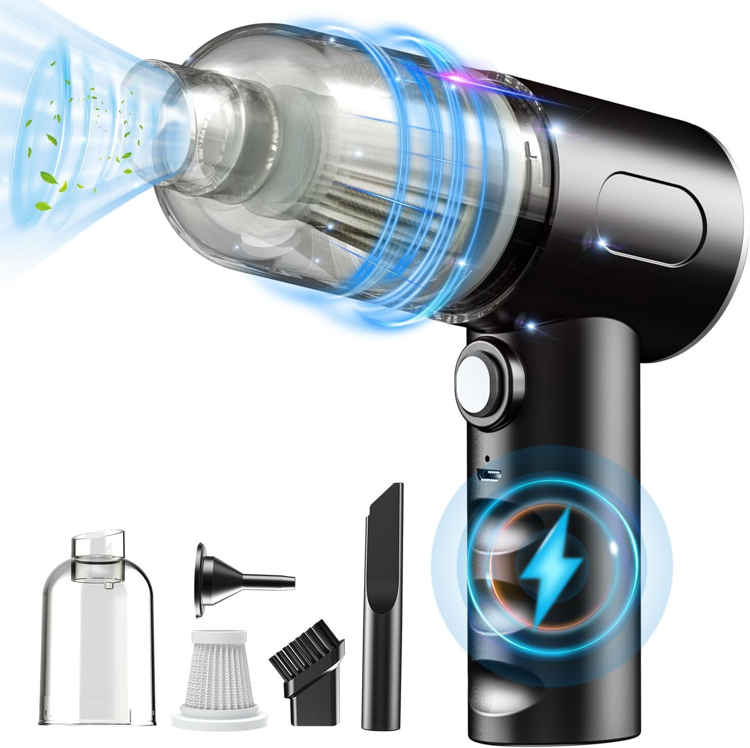 120W Cordless Car Vacuum Cleaner Powerful Suction Mini Dusts Buster Handheld