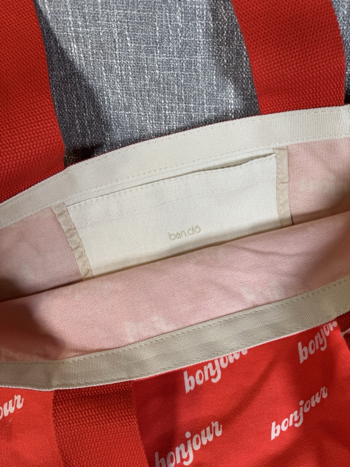 Ban.do Bonjour Tote Bag – Brand New with Tags – Pink & Red – Cute Fun Gift