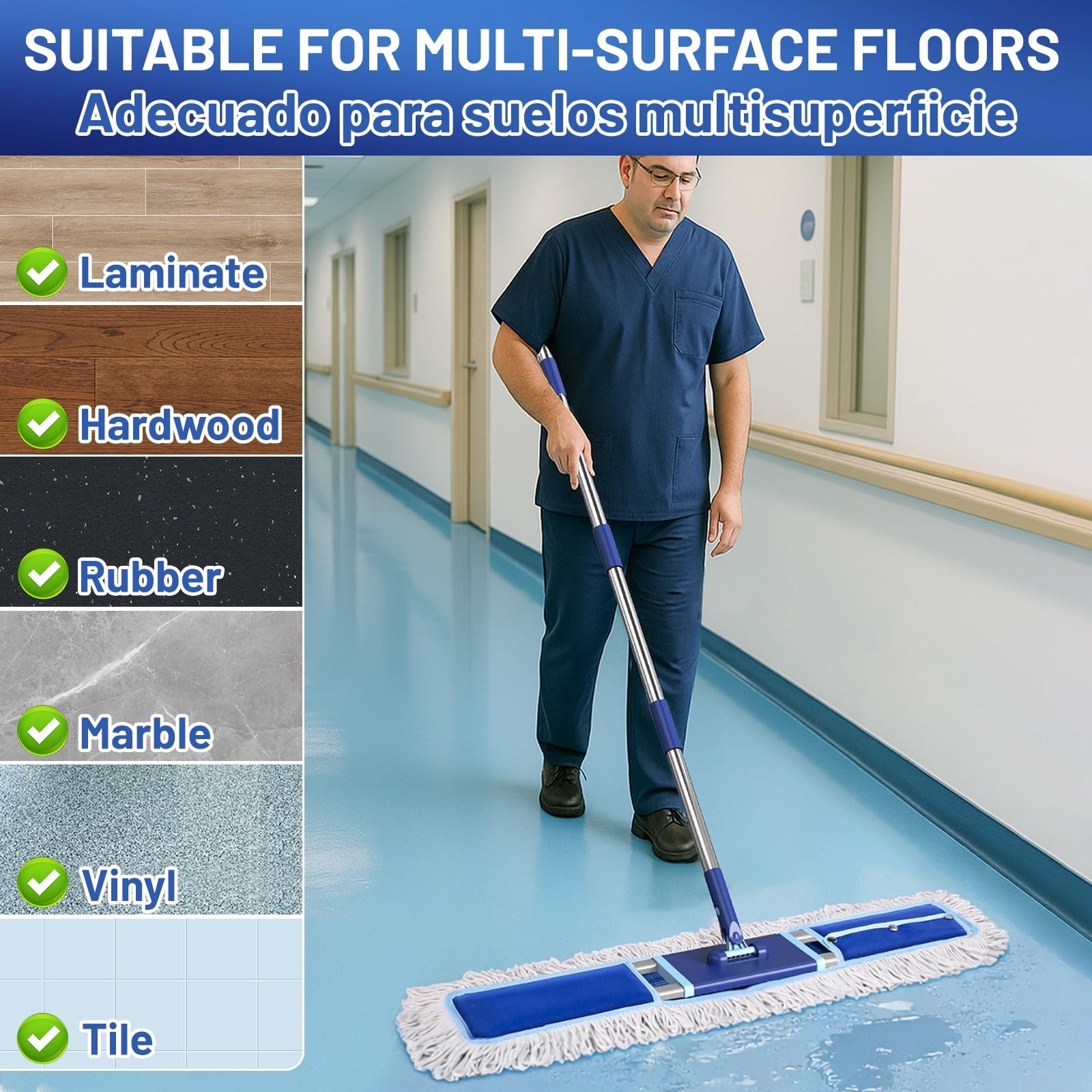36″ Commercial Dust Mop: Dry Dust Broom for Hardwood Floors Cleaning – 2 Mop …