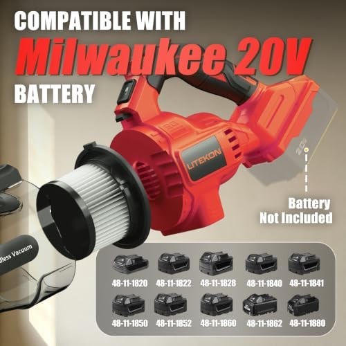 Cordless Vacuum for Milwaukee M18 Battery, 5 in 1 Handheld Electric Vacuum Cl…