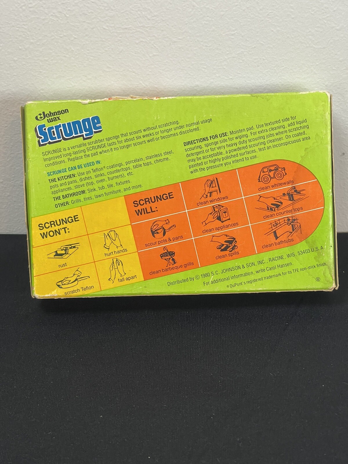 Vintage Scrunge Scrubbing Scrubber Scouring Cleaning Cookware Sponge 2 Pack NOS