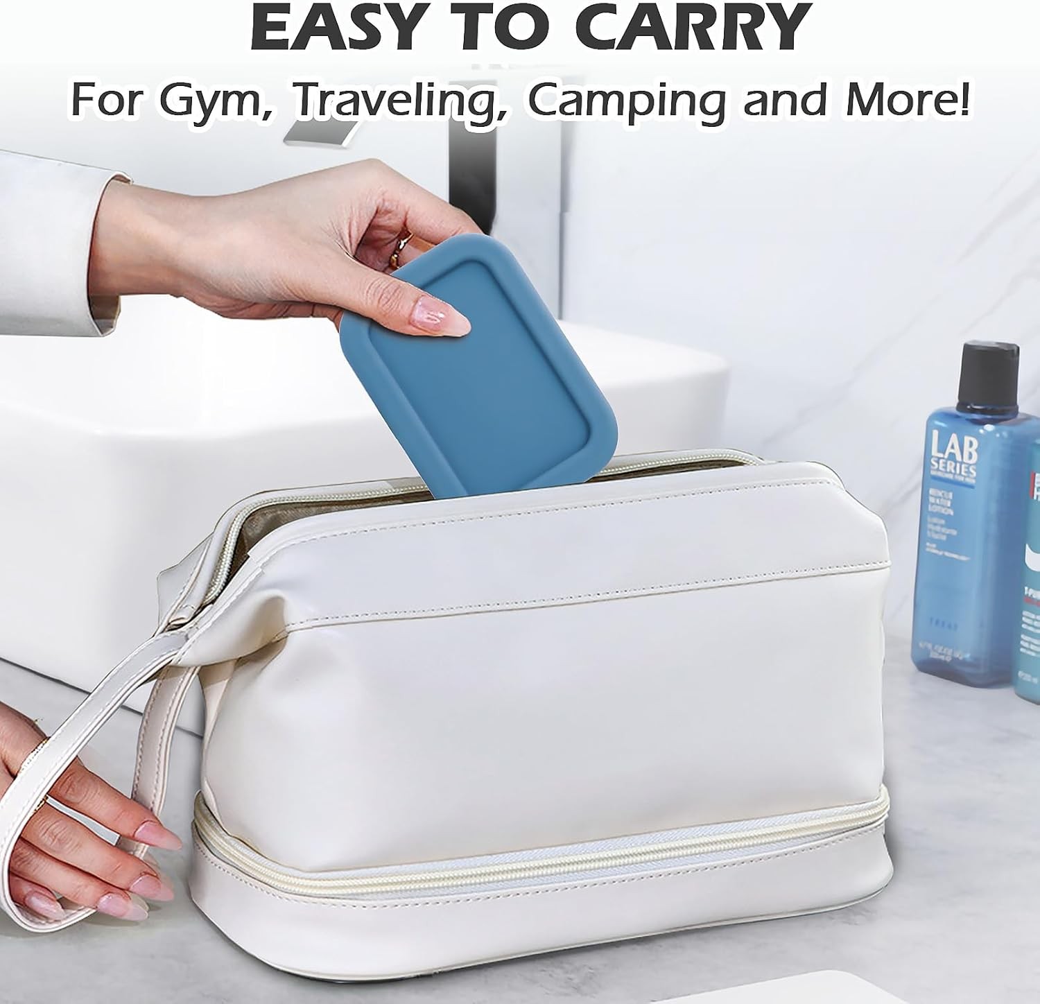 Leak Proof Silicone Travel Soap Case with Drain Pad, Shatterproof Compact Bar