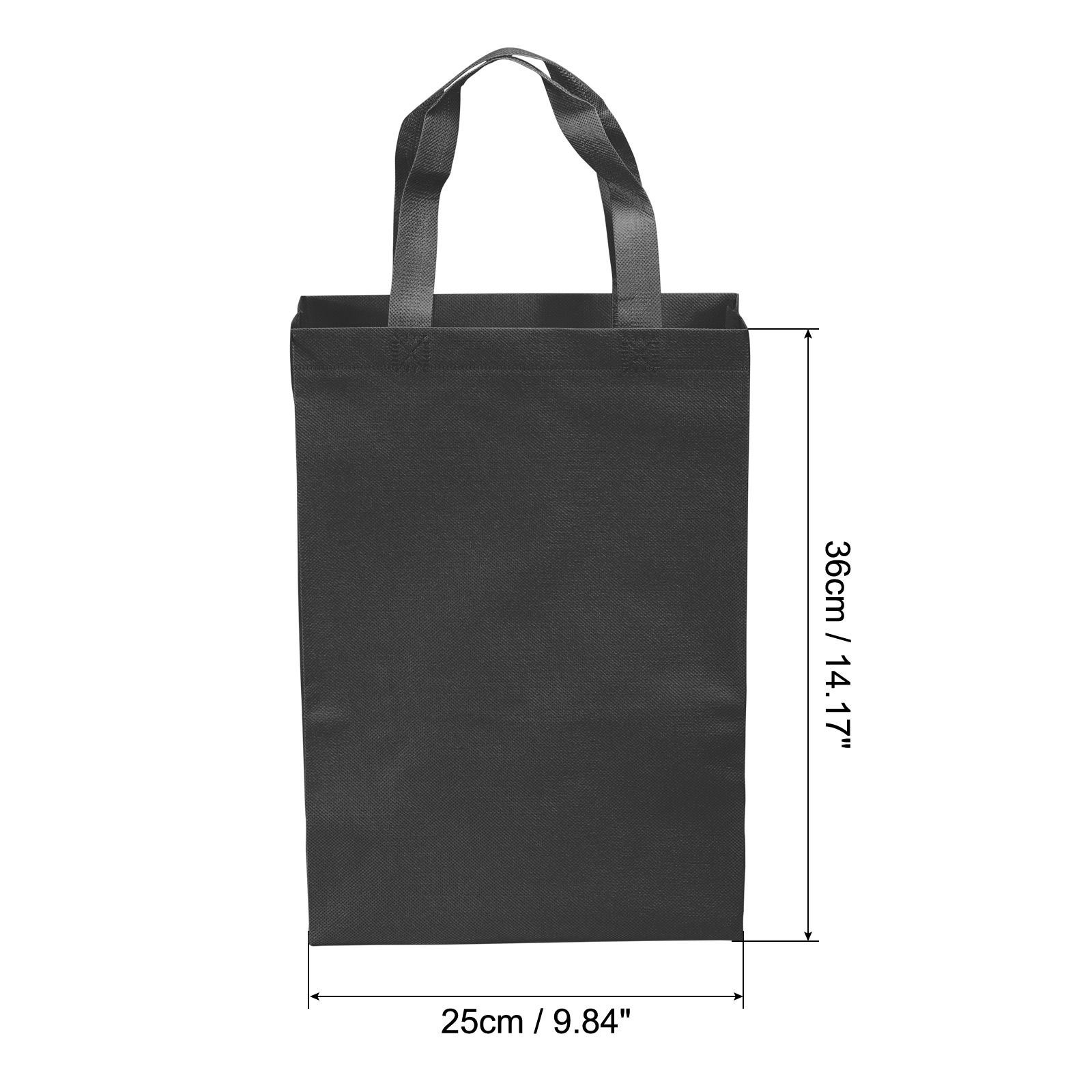 10Pcs 36x25cm Reusable Gift Bag Vertical Style Non-Woven Black