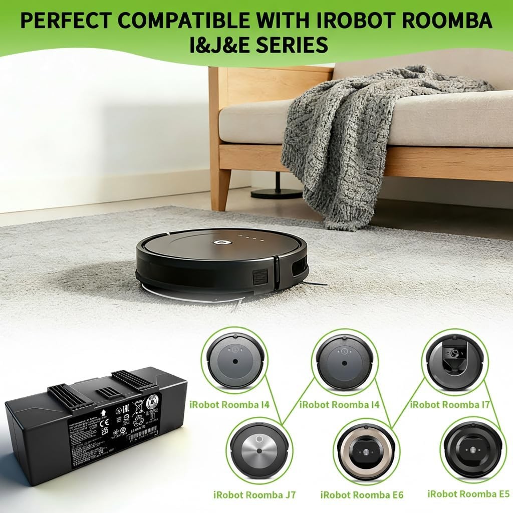ABL F 5200mAh 75Wh Replacement Li ion Battery Compatible with iRobot Roomba j i