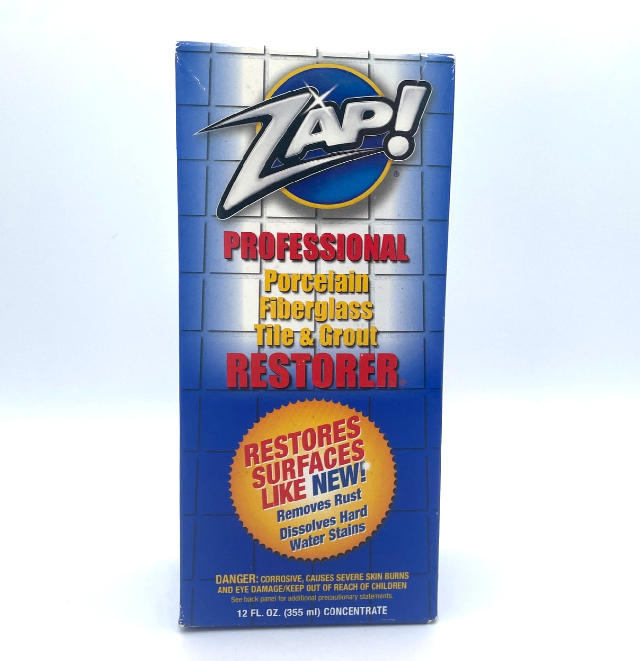 ZAP! ‎Professional Cleaner Porcelain Fiberglass Tile Restorer 12oz. NEW Sealed
