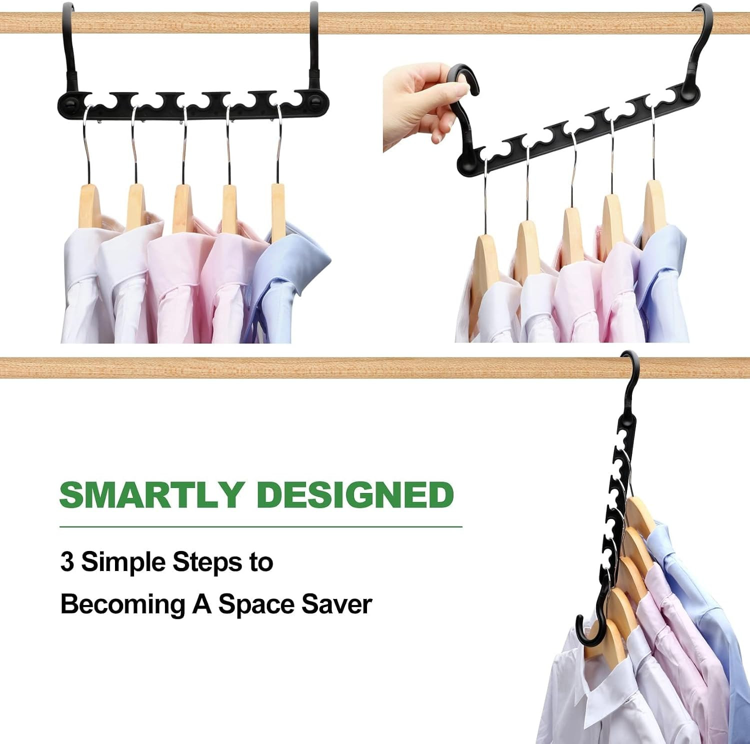 8 Pack Closet Organizer Hangers Cascading Space Saving Wardrobe Storage Hooks