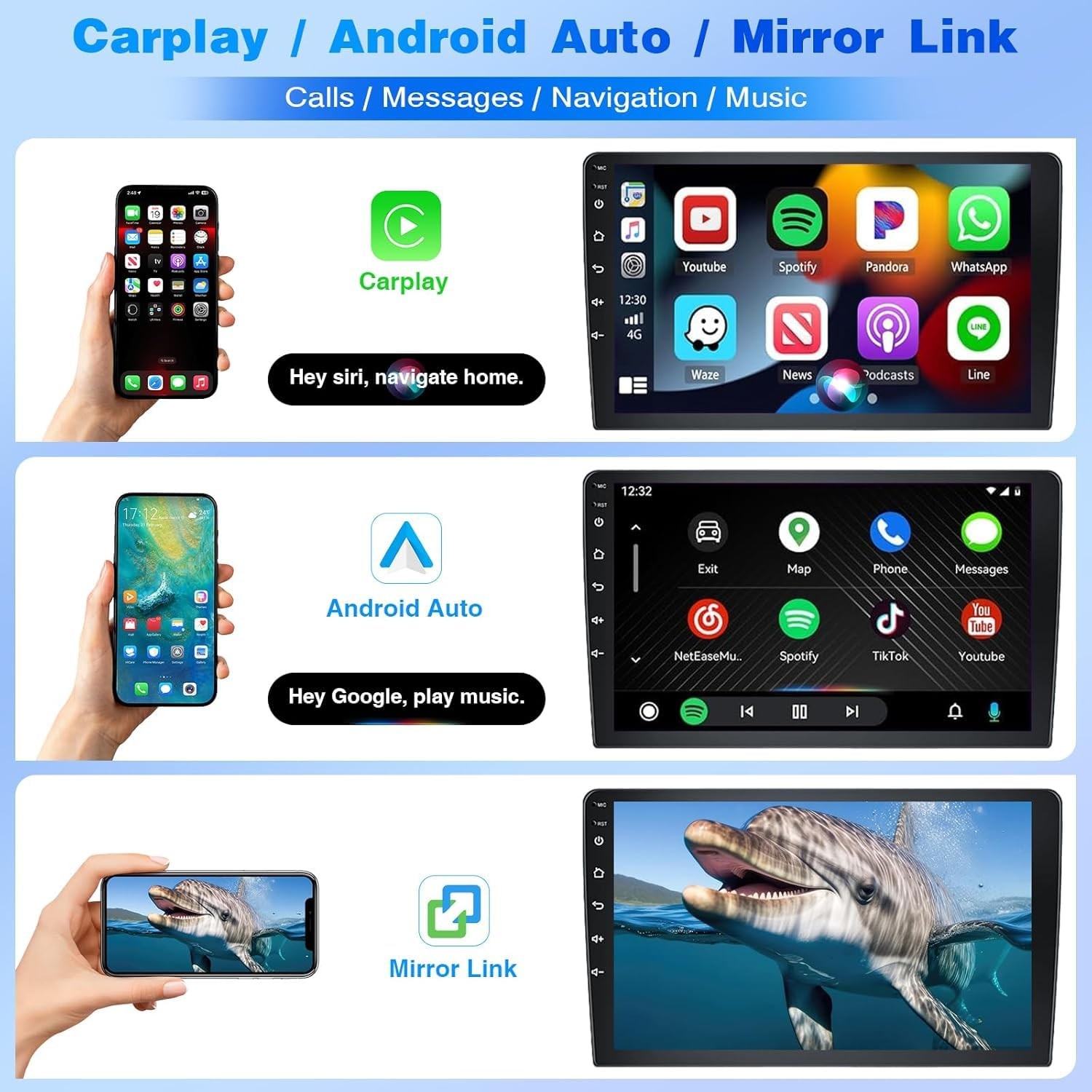 9inch Android 14 Car Stereo Radio Compatible for Toyota Prado 150 2009-2013