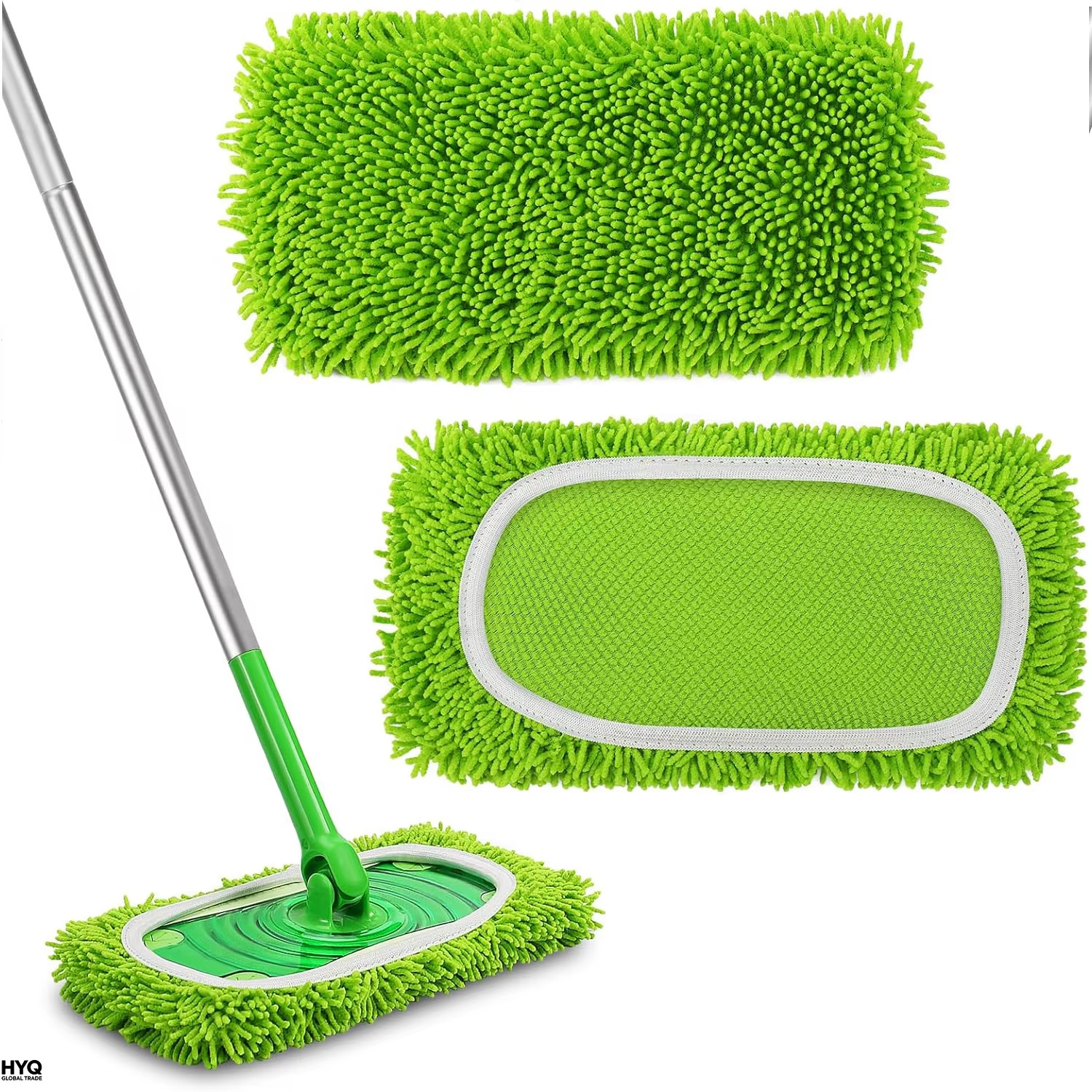 2 Pack Reusable Microfiber Mop Pads Compatible Swiffer Sweeper Wet Dry Washable