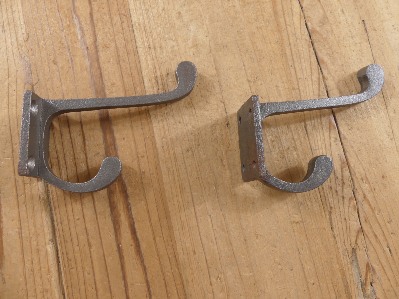2 Metal Hooks *Some Rust* Coat Hat Rack Heavy Duty 3 1/2″ Iron Storage