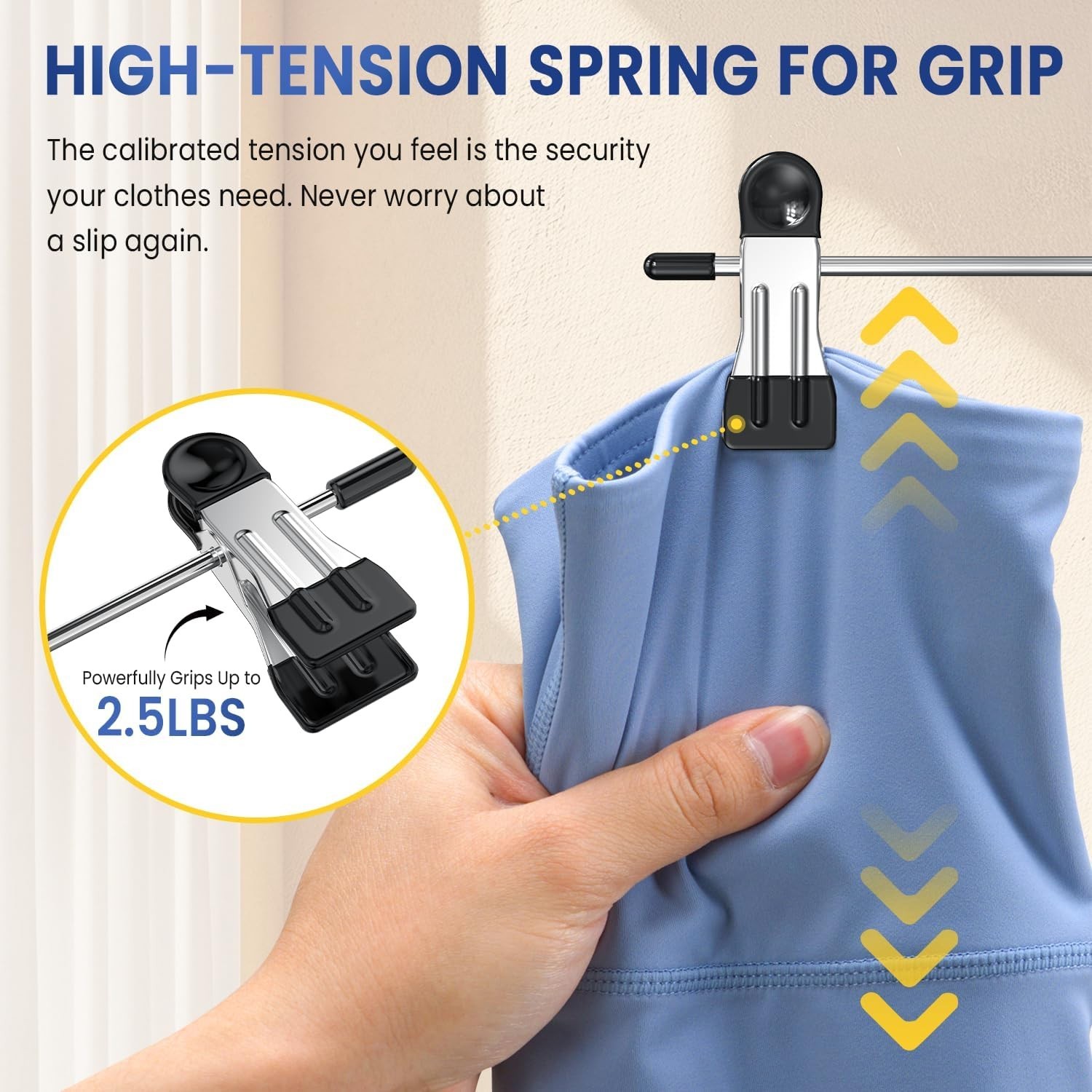 Pants Hangers with Clips,Space Saving Hanging Closet Organizer-6 Tiers Skirt Han