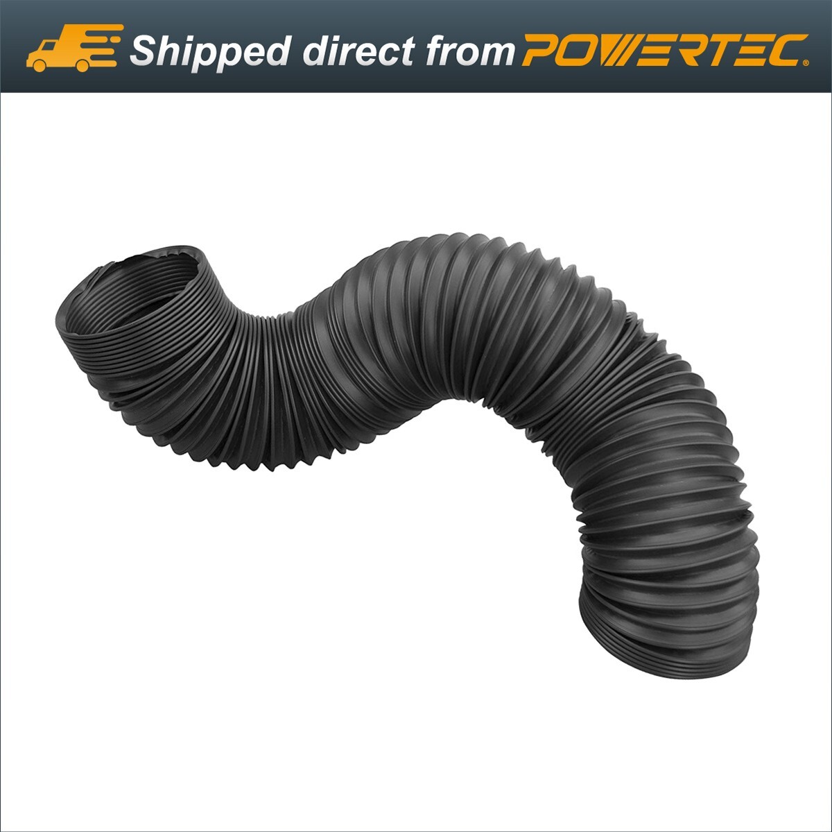 POWERTEC 2-1/2-Inch Flexible Dust Collection Hose 36-Inch Long (70198)