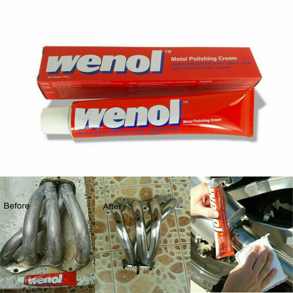 wenol Cream Polish 2 X 100g. WENOL Metal tube Stainless Steel Chrome Brass