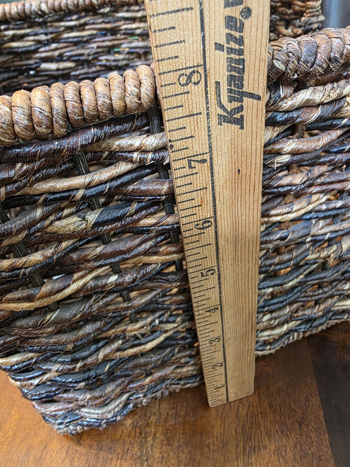 Pier 1 Set Of 3 Woven Abaca Crates 11x10x8″ Storage Baskets Cube Organizer Brown