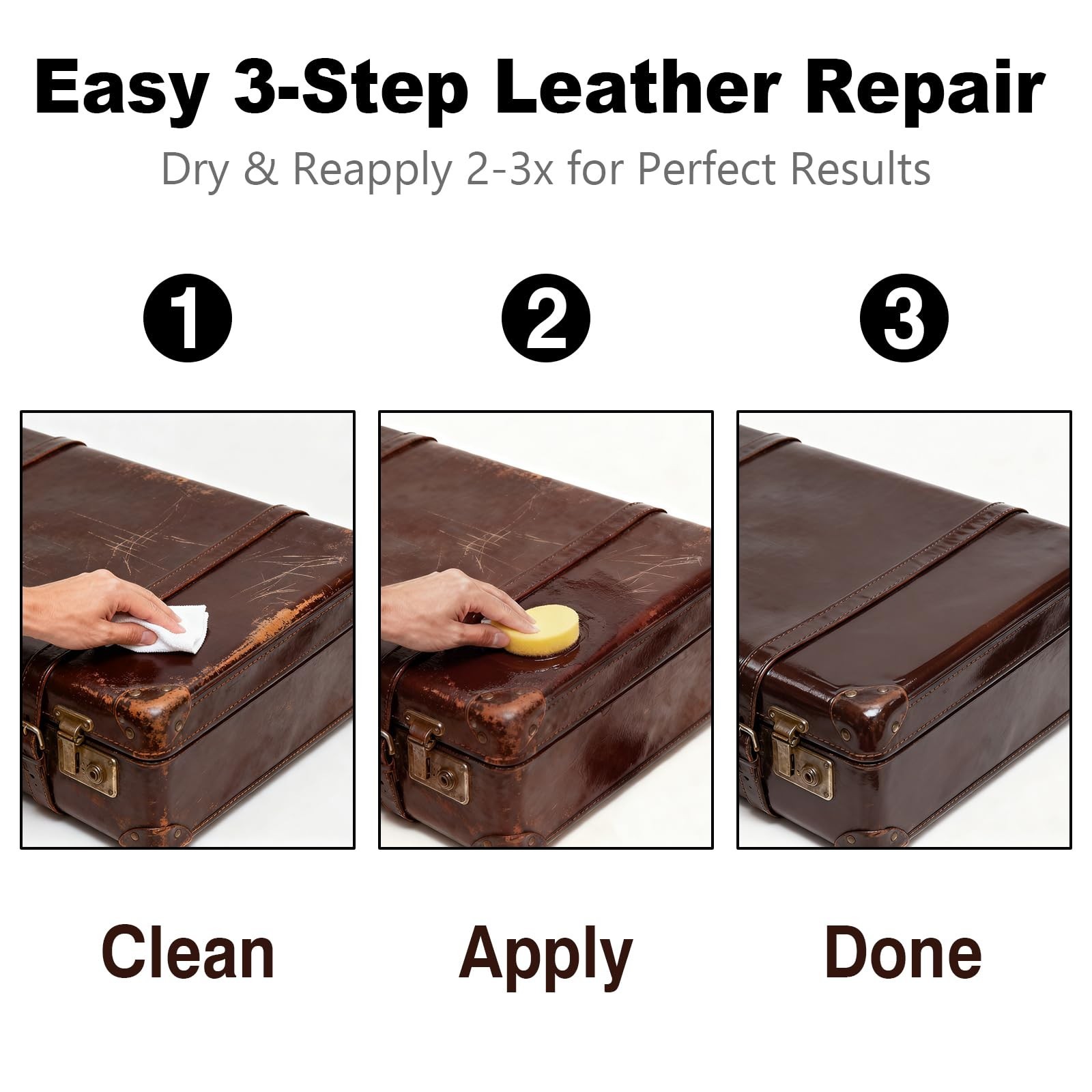 Black Leather Repair Kit, Black Leather Recoloring Balm, Leather Dye – Restor…