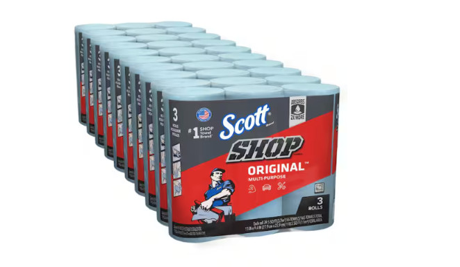 Blue Shop Towel Wipes 9×11 Bundle of 30 Rolls Disposable