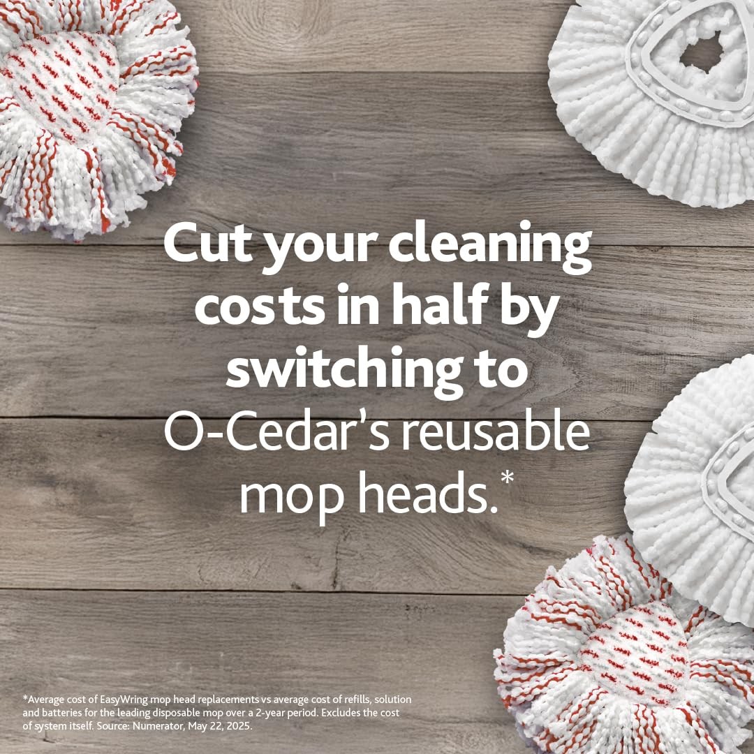 O Cedar EasyWring Microfiber Spin Mop Bucket Floor Cleaning System Red Gray