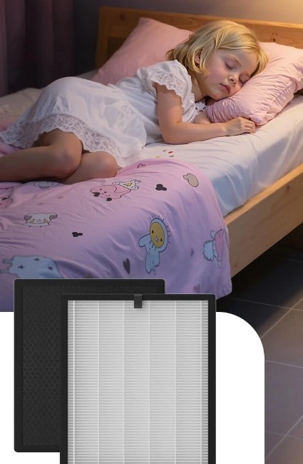 2pk Of 3 In 1 Air Purifier Filter ZQA-8000A – H14 True Cleaner 360° 3-Stage New