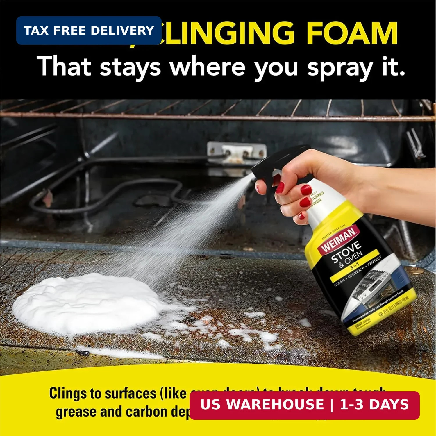 Heavy Duty Stove and Oven Cleaner and Degreaser for Glass, Ceramic Cookto