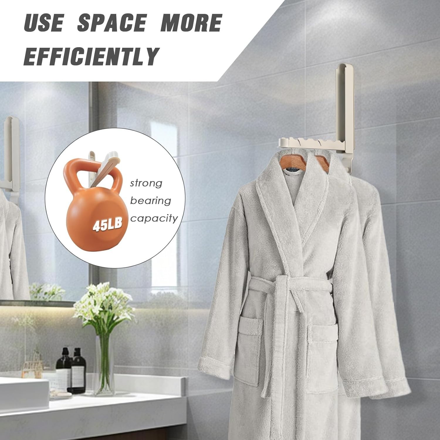 All-Metal Over The Door Drying Rack with 3 Brackets – Compact & Durable