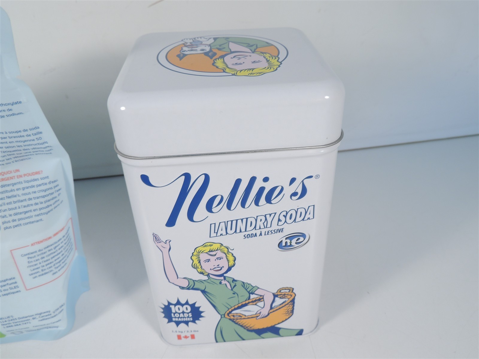 Nellie’s Laundry Soda Lot 100 Loads Tin 3.3 lbs & 2 Bags 50 Loads 1.6 lbs New