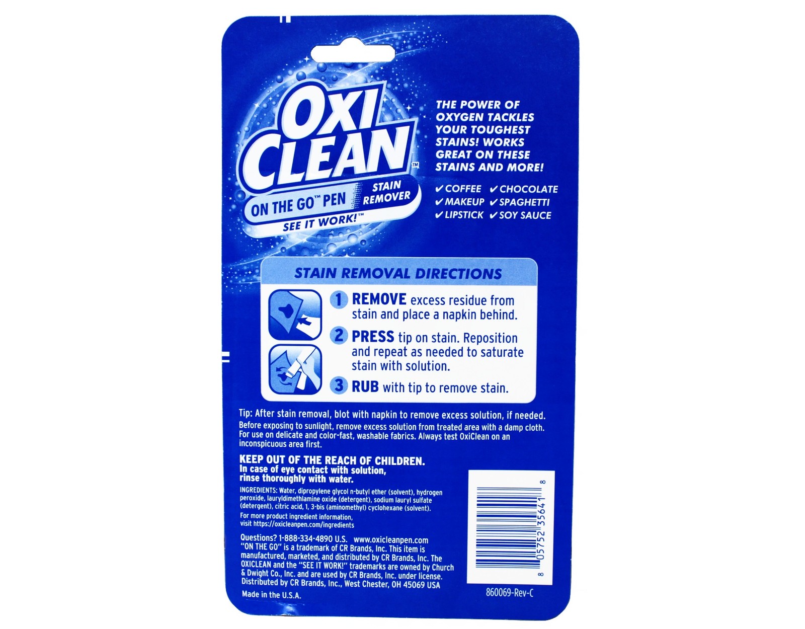 2 Pack OxiClean On The Go Stain Remover Pen Instant Stain Removal Stick 3-Count