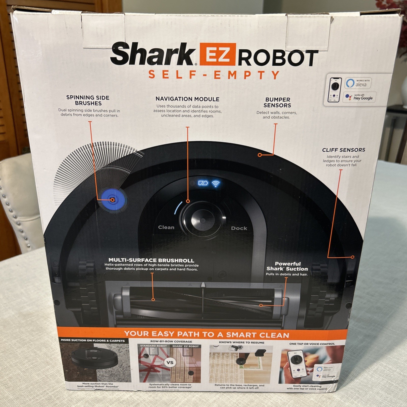 Shark EZ Robot Self-Empty 30-Day Vacuum Cleaner Black RV910S Alexa Brand NEW
