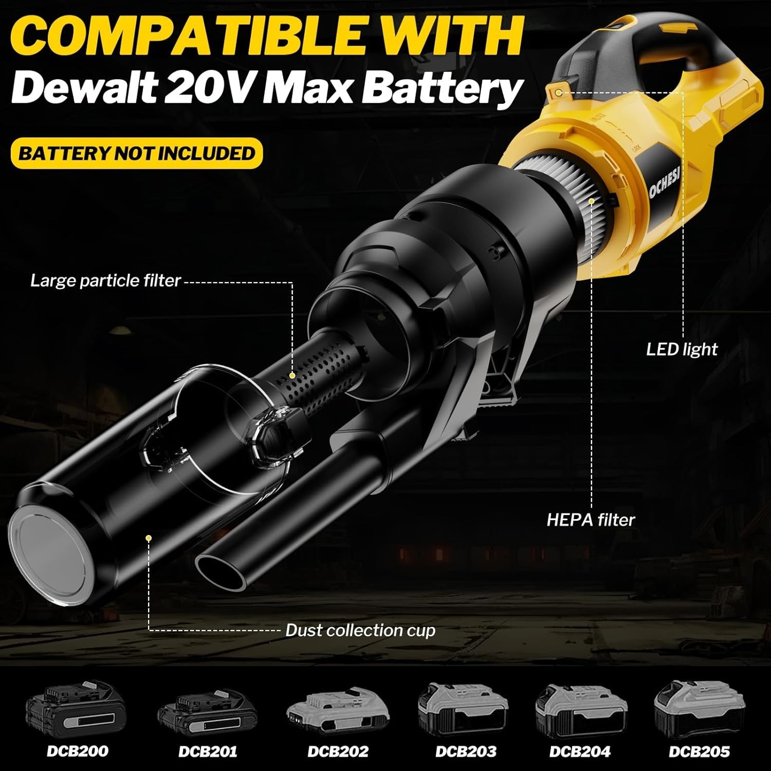 Cordless Vacuum Cleaner for Dewalt 20V Battery, 6 in 1 Handheld Electric Vacuum