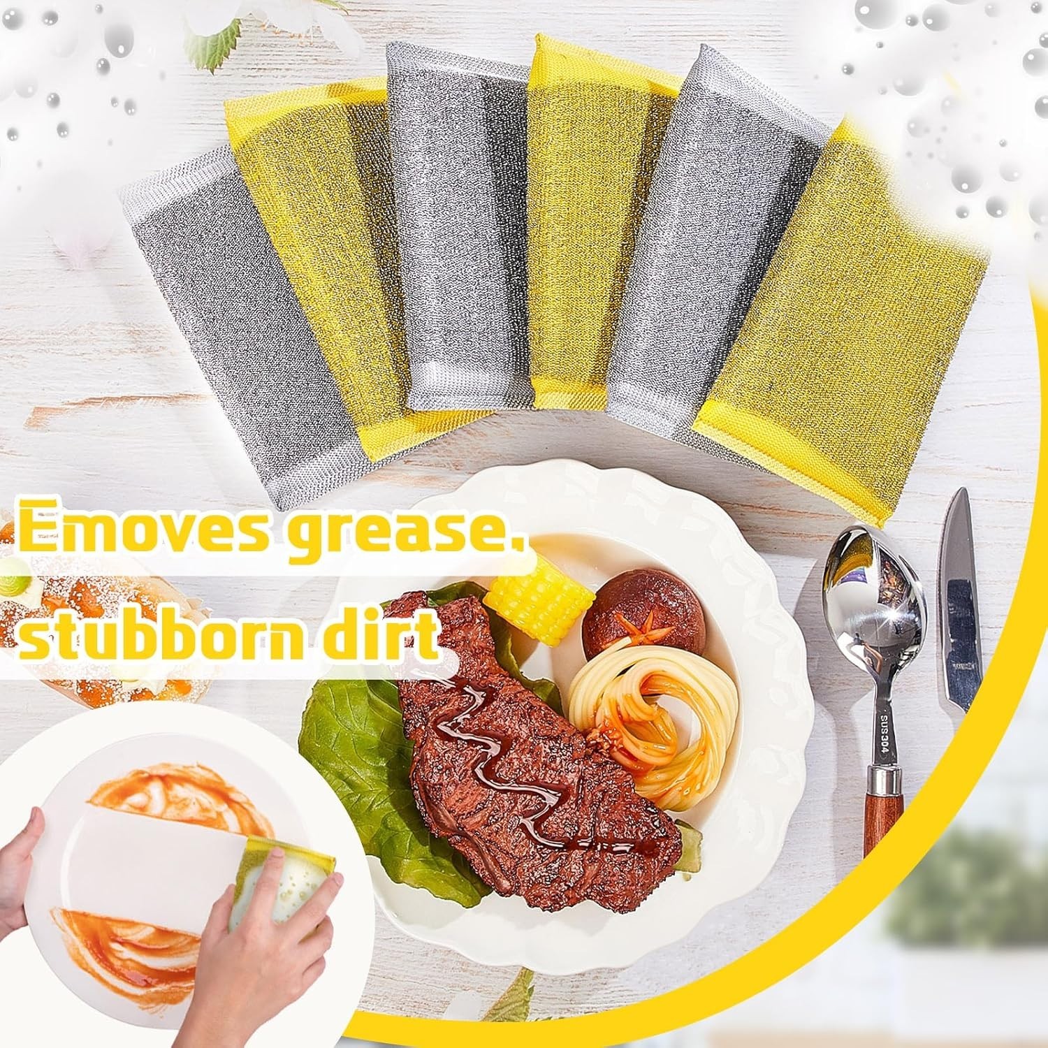 NiceGo Dish Wash Sponge, Multi-Use Heavy Duty Scrub for Dishwashing 12 Units