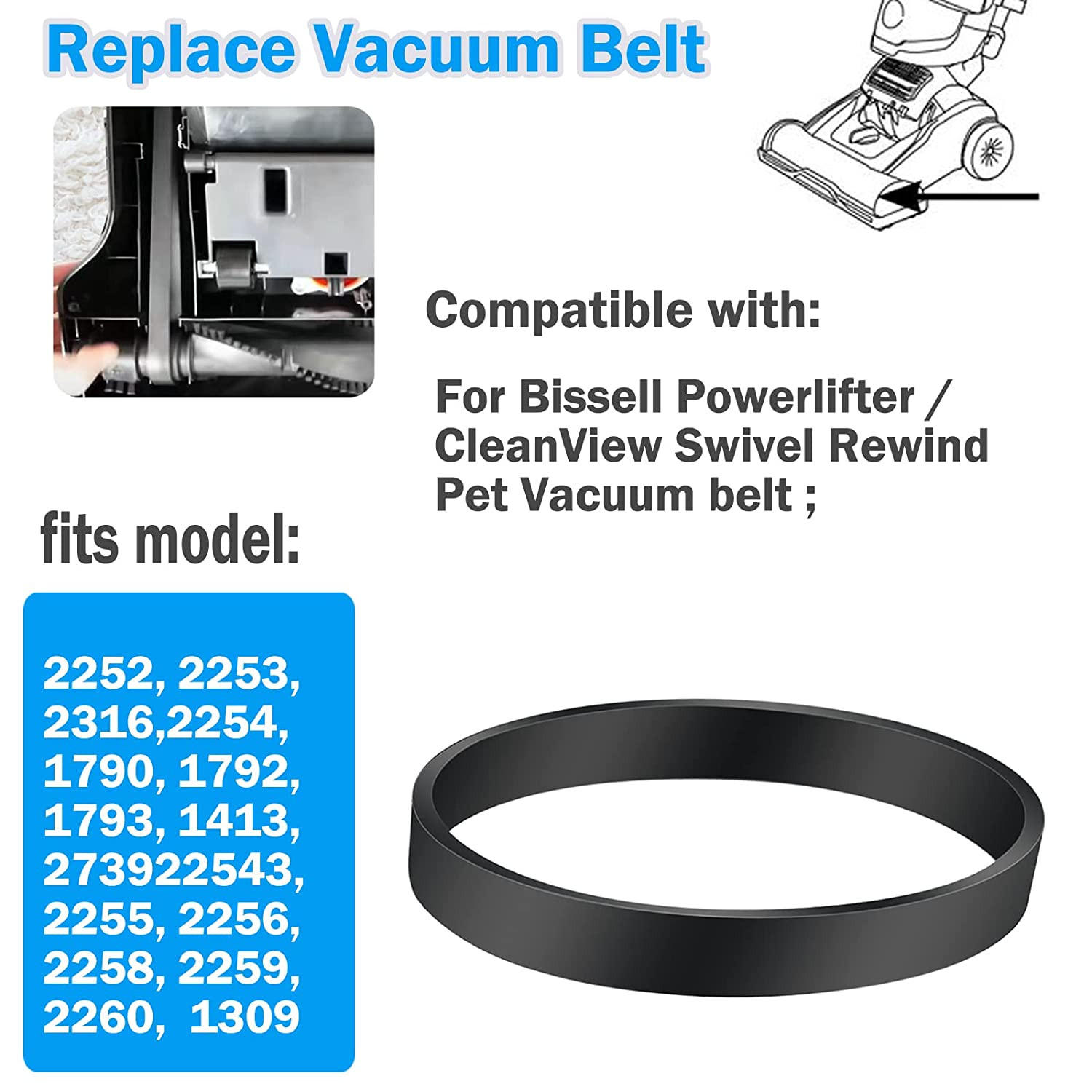 Vacuum Belt Replacement for Bissell Cleanview Swivel Pet Upright…