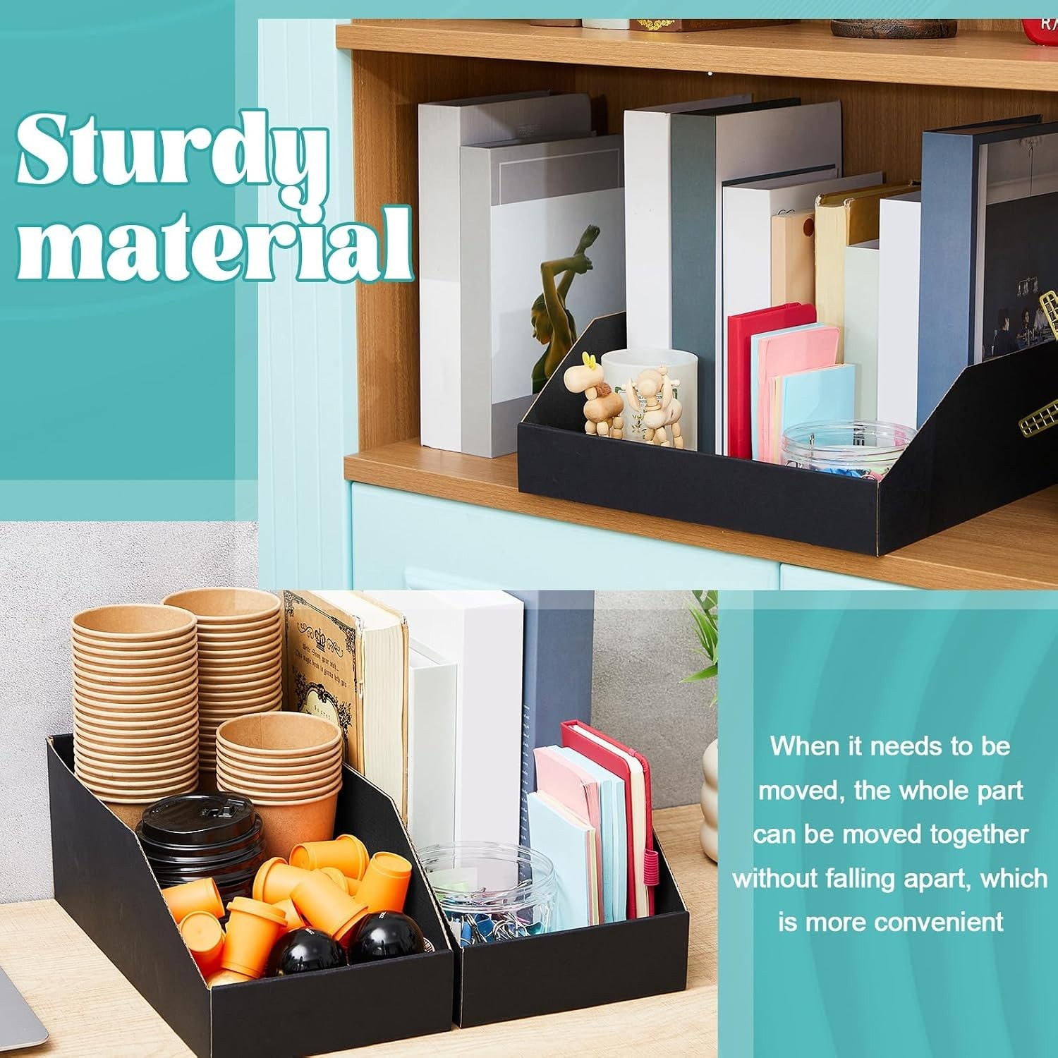 Organize Your Space: 30 Count Black Cardboard Bin Boxes – Multi-Sized