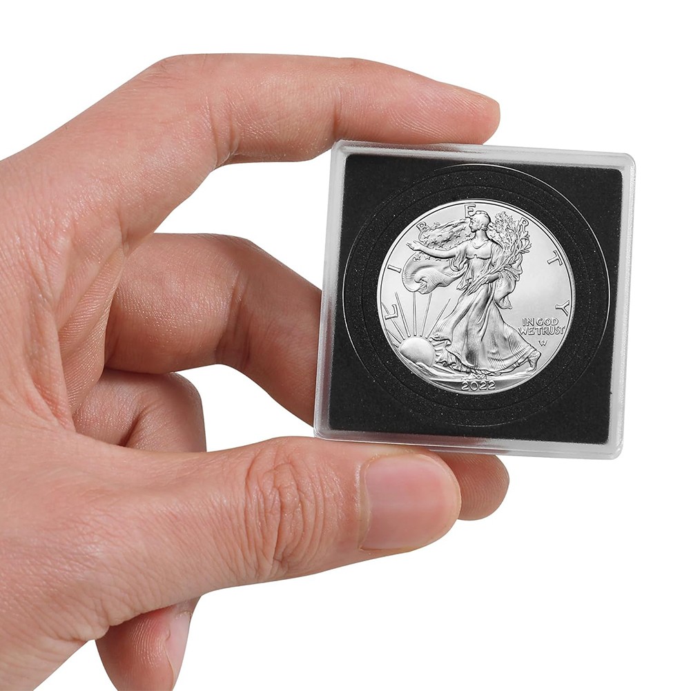 10-100PCS Coin Storage Box Case Capsules Holder Plastic Clear Round 17.5MM-40MM