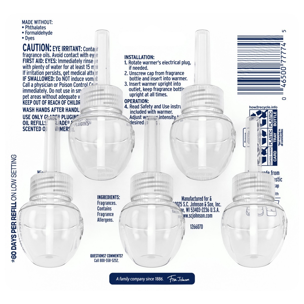 Glade Scented Oil Air Freshener Plug In Refills – Clean Linen – 3.35 fl oz/5pk